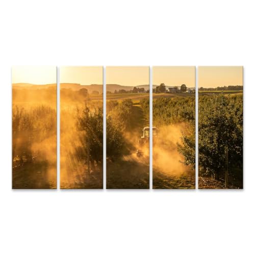 Tableau sur toile grand format salon paysage verger décoration murale nature