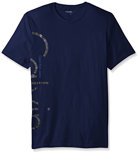 Calvin Klein Jeans Men's Short Sleeve Distressed Foil Calvin Logo Crew Neck T-Shirt