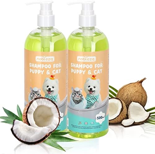 Nobleza Shampoo for Dogs and Cats, Hygiene, Healthy Skin Disinfectant, Moisturizing, Shampoo Puppies and Kitten Sensitive Skin, with Natural Coconut Fragrance - 1L