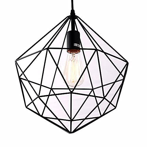 Suspension géométrique E27 éclairage chaud et structure fer forgé durable - 3