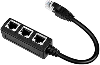 acdokuk RJ45 Ethernet Extension Cable 1 Male to 3 Female Ethernet Splitter CAT7 Network Connection Cable, Extension Cable Female Adapter, for Computer Network Accessories