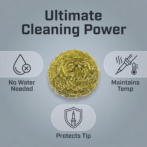 Image of 6 Pieces Soldering Tip Cleaner Solder Tip Cleaning Wire, Brass Soldering Iron Tip Cleaner Kit, Brass Ball Wire Type fleaning Soldering Iron Head Soldering Station Tip
