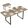 HOMCOM Mesa de Comedor Rectangular Extensible para 6 a 8 Personas, Mesa de Cocina con extensión de 140-180 cm, Estilo Industrial, Base de Acero, para Comedor, salón, Efecto Madera Natural