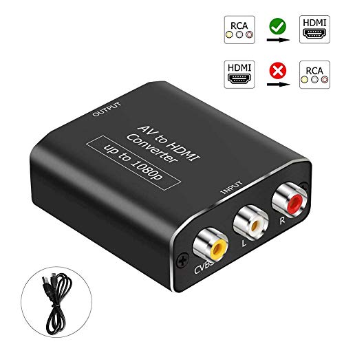 RCA to HDMI Video Converter,Musou 1080p 3RCA AV Composite CVBS to HDMI Audio
