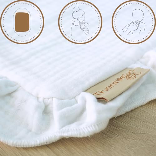 Miniatura 6 de Thermikoa Salvababas De Colchón Grande Xl Para Bebé 100 Algodón Muselina Y Rizo Protector Absorbente Sin Plástico De Babitas 1 Unidad 50x30cm Ideal Para Capazo, Cuna O Moisés