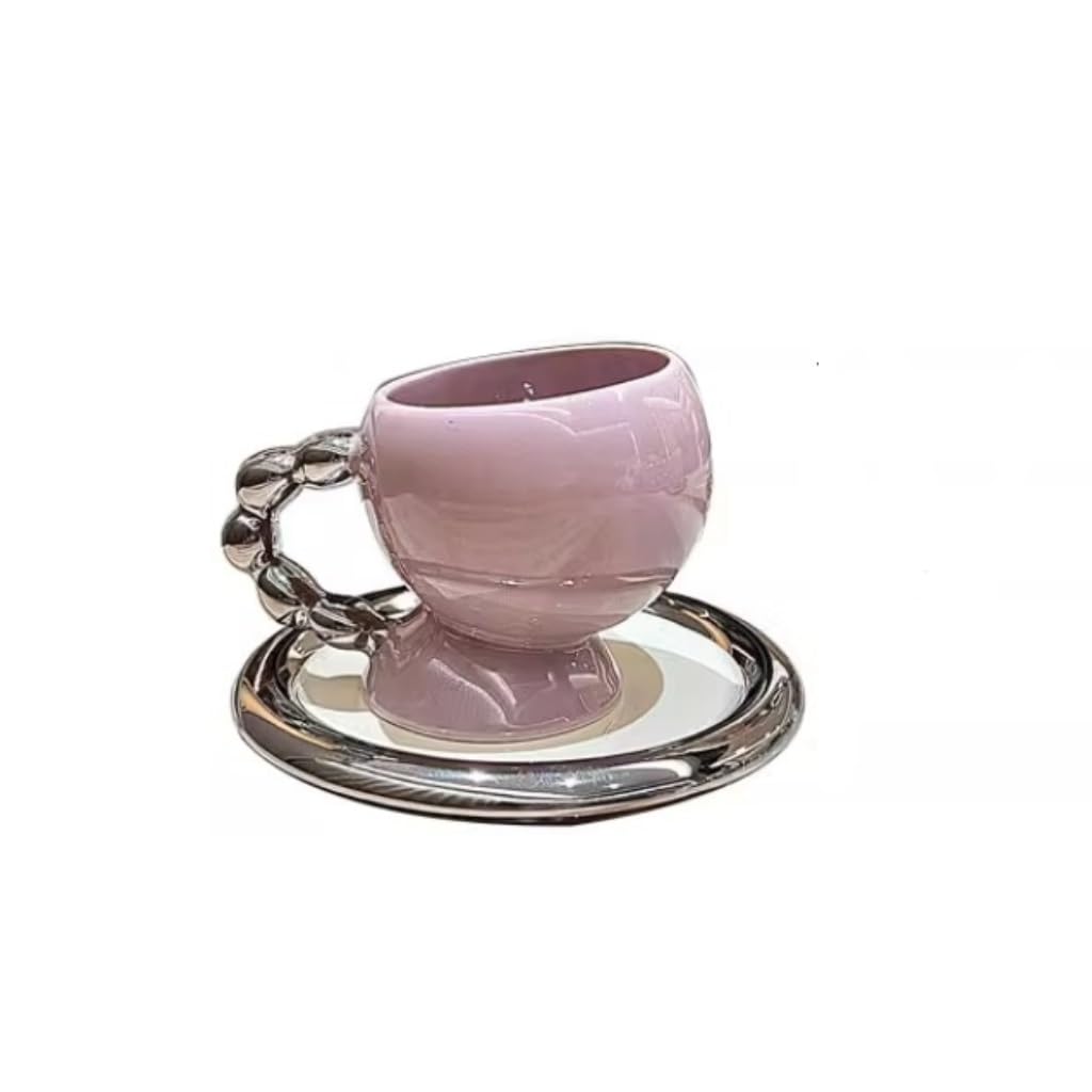 vfdaSWQQ Tea set, High-Value Ceramic Cup and Saucer Set, Home Office Afternoon Tea Latte Coffee Mug