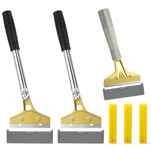 Behangkrabberset, 3 stuks behangschrapers met 30 lemmets, behangkrabber set met handvat, behangverwijderaar, behangschraper, voor het verwijderen van behang, vloertegels, lijm, plakband, glas