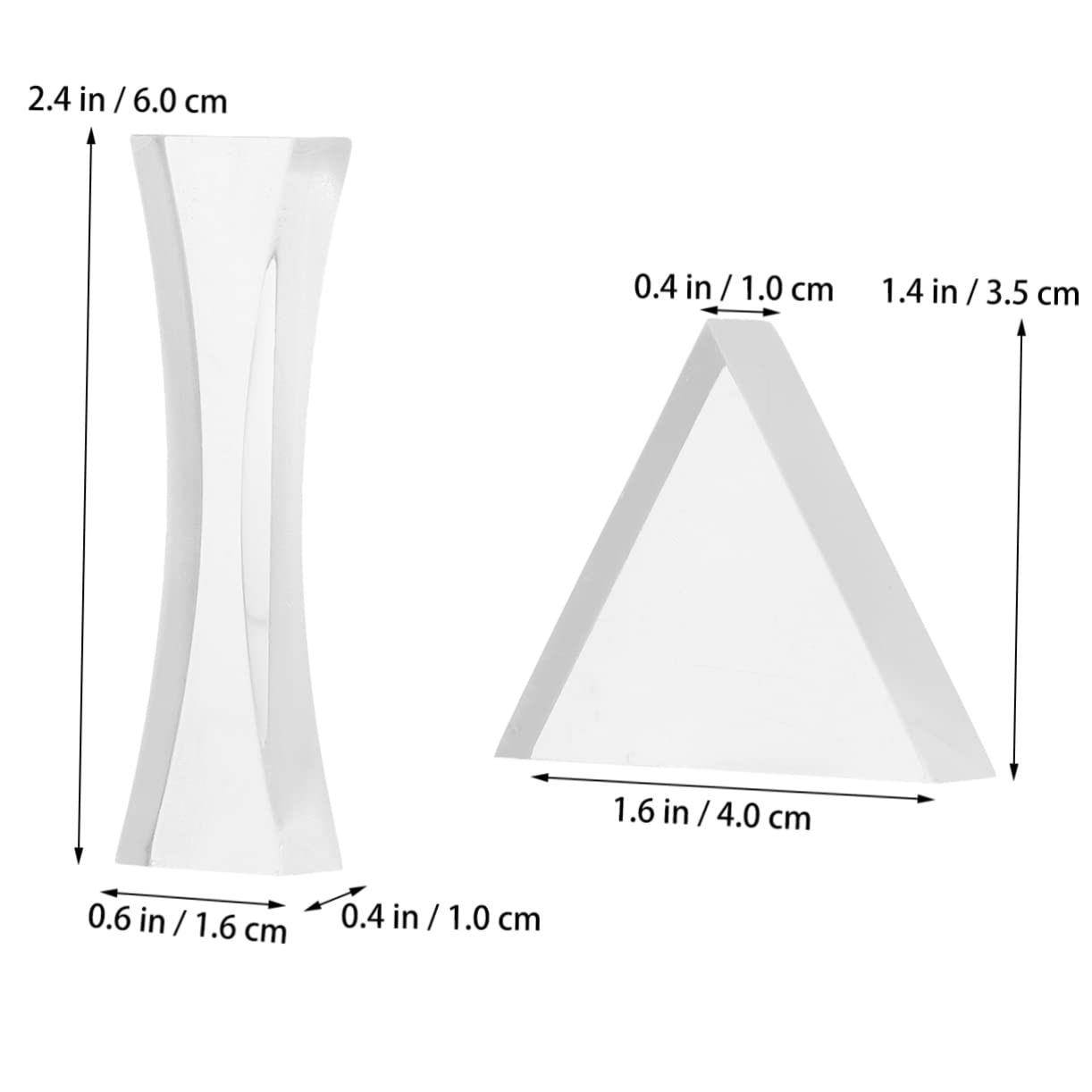Alipis 2pcs Optical Concave Lens for Physics Experiments Double Concave Glass Lens for Classroom Use for Science Education and Optical Demonstrations
