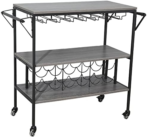 The Bar Cart withRack - Stylish and Functional Home Furniture for Entertaining in the Kitchen and Dining Area