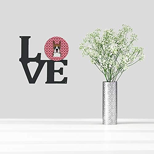 Caroline's Treasures BB5293WALV Boxer Metal Wall Artwork Love Indoor Outdoor Art Decor Patio, Bathroom, Kitchen Colorful Aluminum and Black Steel Sculpture
