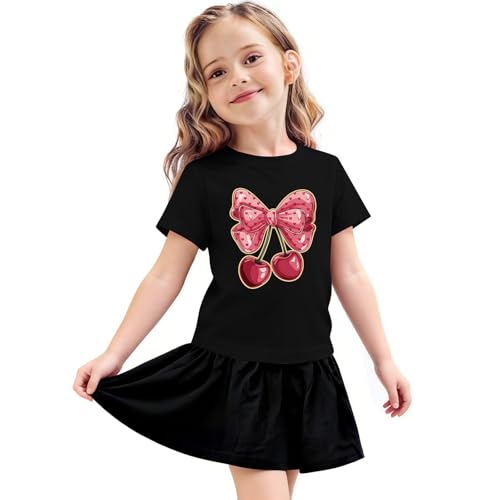 Girls & Boys Heart T-Shirts Love Cute Graphic Short Sleeve Tops for Kids 3-12 Years(Black-B, 4T-5T) — view 4