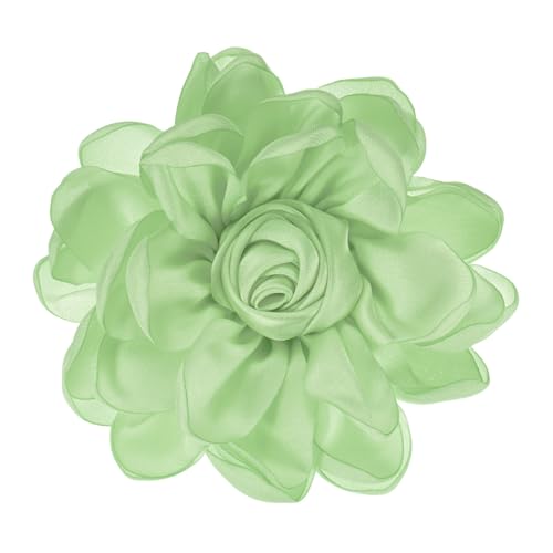 Image of M METERXITY Rose Flower Brooches and Pins for Women, Lapel Pins Dainty Satin Fabric Big Camellia Hair Flowers Clips for Wedding /Parties /Clothes /Jewelry