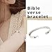 RENYILIN Religious prayer bracelet Christian inspirational quotes Cross Cuff bracelet Baptismal Faith Bible verses inspired cuff jewelry (Steel & Joshua 1：9)