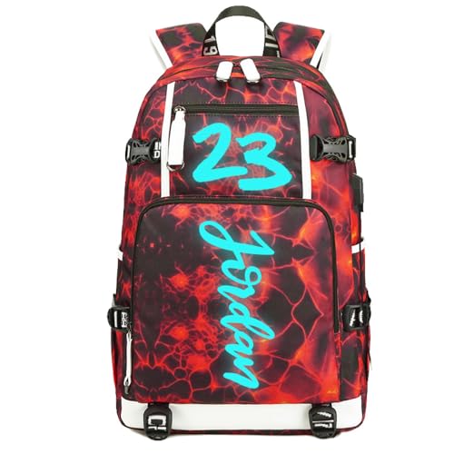 Sac à dos basket-ball 23 lumineux rouge pour voyage et ordinateur portable