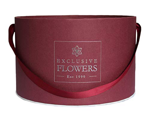 Gift Box Round Luxury Flower Box Wedding decor Handmade in Europe 3 sizes 4 available colors ExclusiveFlowers (Burgundy)