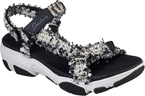 Skechers Women's Daddy-O - Koko Sandals, Black/White, 10