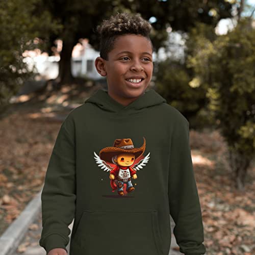 cowboy kids' sponge fleece hoodie - angel graphic kids' hoodie - kawaii hoodie for kids2
