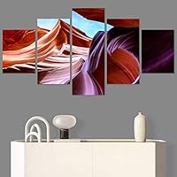 SIGNWIN 5 Panel Canvas Wall Art Modern Art Landscape Modern Multicolor Photography Relax/Calm Rocky for Home Decorations Ready to Hang - 60