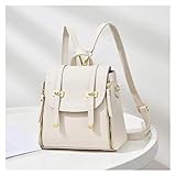 Produktmaterial: pu ZSYXM Rucksack Damen Weiche Leder Rucksack Weibliche Frauen Paket Große Kapazität Frauen Mode Rucksack Reise Rucksack for Frauen (Color : White)