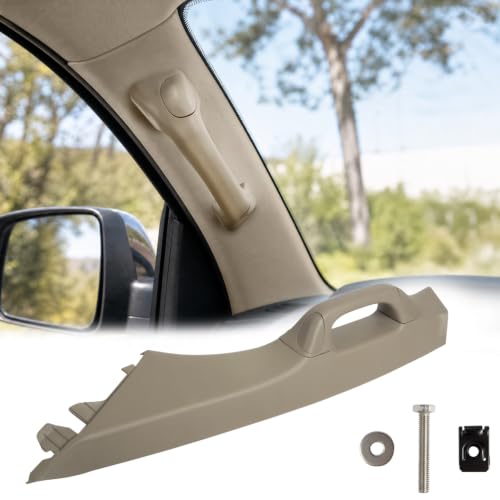 Prosentuo Driver Side A-Pillar Grab Handle Compatible with 2007-2022 Toyota Tundra Sequoia Interior Front Pillar Garnish Trim Panel Assist Handle Replaces 62220-0C050-E0 62220-0C060-E0 (Sand Beige)