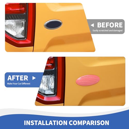 Image of RAZPOY for Bronco Emblem Cover, 5.31inch Rear Tailgate Overlay Badge Emblem Cover Trim Fit for 2021-2026 Ford Bronco & Bronco Sport, USA Flag Pink