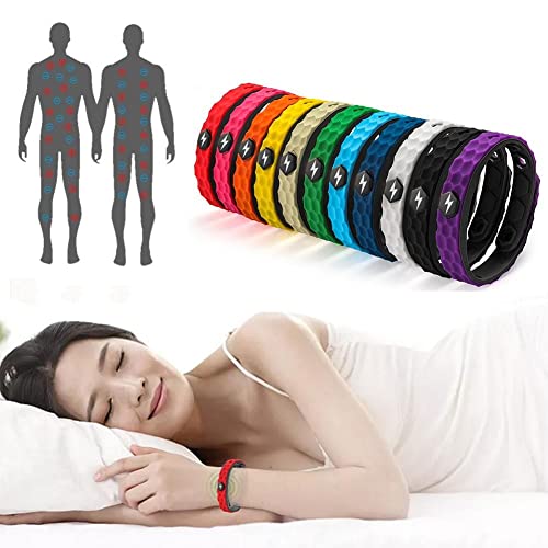 RedUp Bracelet antistatique avec ions négatifs infrarouges lointains - Bracelet de sport réglable en silicone - Bracelet détox magnétique pour homme et femme