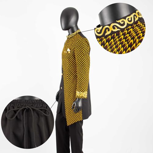 African Suits for Men Embroidery Print Blazer and Pants Set Business Suit Party Wedding Evening4