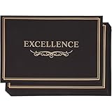Certificate Holder - 12-Pack Diploma Cover, Document Cover for Letter-Sized Award Certificates, 300 GSM, Excellence Gold Foil Print, Black, 11.2 x 8.8 Inches