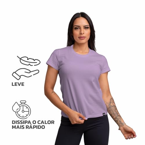 Camiseta Algodão Solid Muvin - Feminino - Mais Conforto - Academia – Camiseta Manga Curta - Treino F