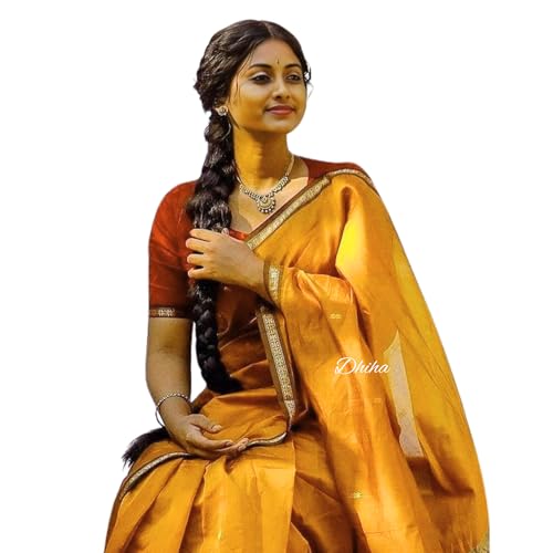 Image of Original Maheswari Cotton Silk Saree for Women | Kanjivaram Pure Silk Cotton Sari with Blouse | Zari Work | Tassels | Handloom Weave