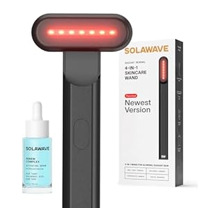 Solawave 4-in-1 Radiant Renewal Wand and Serum Bundle, Face Skincare Wand with Facial Massager, Facial Wand with Renew Complex Serum
