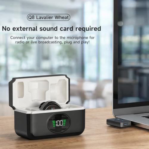 Image of DDLC Q-8 Dual Wireless Microphone for Camera Laptop & Smartphones | 2.4G Mini Collar Mic with Noise Cancellation & Magnetic Clip | Wireless Mic for YouTube Vlogging Recording & Interviews (EQ08)