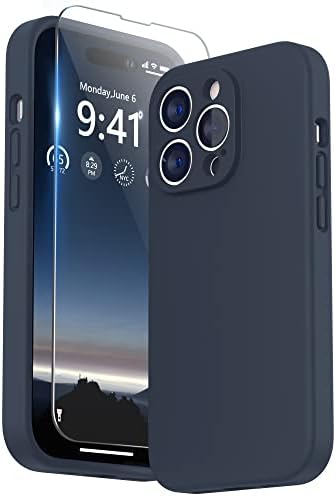 SURPHY Liquid Silicone Case Compatible for iPhone 14 Pro Case, Individual Protection for Each Lens Shockproof Full Body Thickened Rubber for iPhone 14 Pro 6.1 inch 2022, Pink Sand