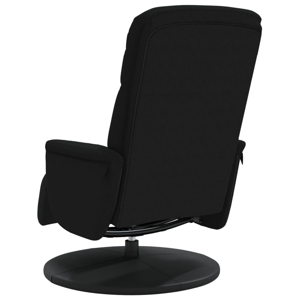 Relaxsessel mit Fußteil Schwarz Samt, verstellbar mit Liegefunktion, drehbar 360 Grad, ergonomisch gepolstert, mit Metall- und Holzrahmen, ideal für Wohnzimmer, Büro, Leseecke und Lounge