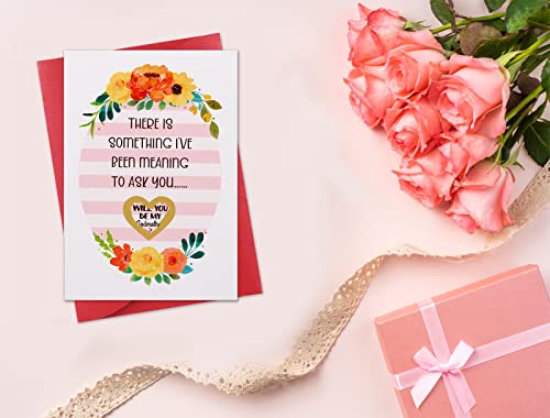 Whatsign Will You Be My Godmother Card 4"X6" Funny Scratch Off Godmother Proposal Gift Cards For Auntie Aunt Women Floral Godmother Gift Birthday Cards Christmas Greeting Card With Envelope #TOP1