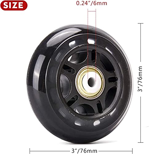 8 パック 76 mm / 80 mm インライン スケート用 82A 交換用
