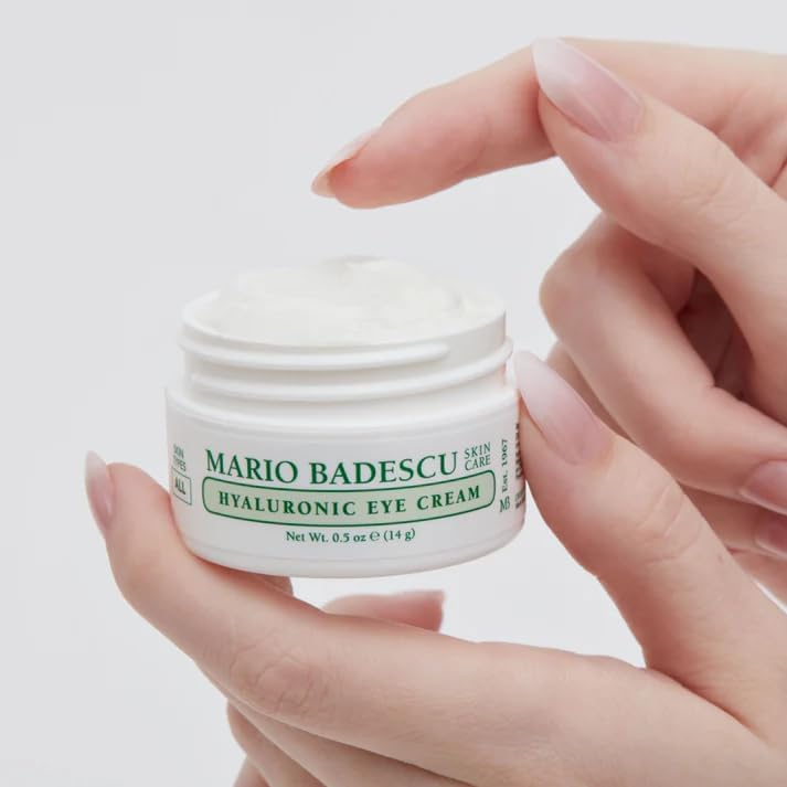 Image of Mario Badescu Eye Cream for Dark Circles and Puffiness - Hyaluronic, Caffeine or Glycolic - Hydrating, Firming and Anti Aging Overnight Under Eye Care Treatment for Fine Lines and Wrinkles
