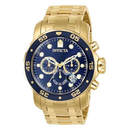 Relógio Invicta 0073 Pro Diver, cronógrafo, banhado a ouro 18k