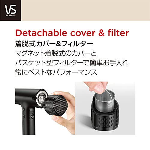 Vidal Sassoon ヘアドライヤー ブラシレスDCモーター サロン仕様 マイナスイオン ブラック VSD-1270/KJ の商品画像 4