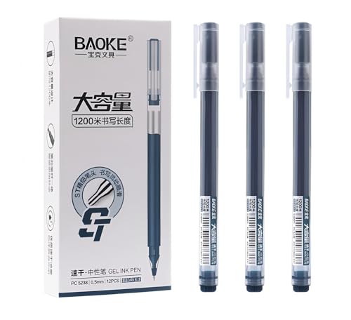BaoKe PC5238 Bolígrafos de gel 0.5mm punta fina, pack 12 miniatura 2