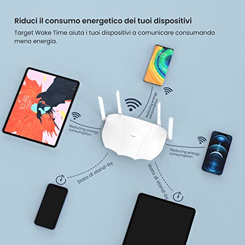 RX9 Router WiFi 6 AX3000 Dual Band, 2.4GHz: 574Mbps, 5GHz: 2402Mbps, Porte Gigabit, Client e Server VPN, OFDMA/MU-MIMO/WPA3/TWT - Router - Immagine 7
