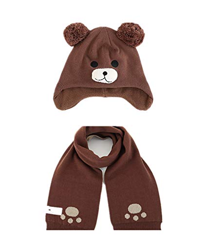 Image of Baby Infant Toddler Fleece Lined Knit Hat Kids Winter Earflap Pom Beanie