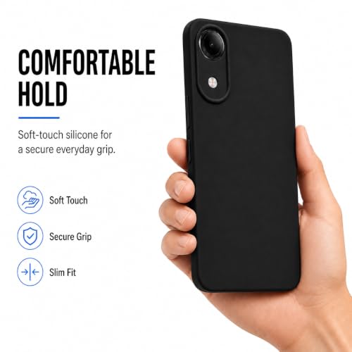 Image of FIRST MART Matte Silicone Back Cover for Vivo T5e - Black