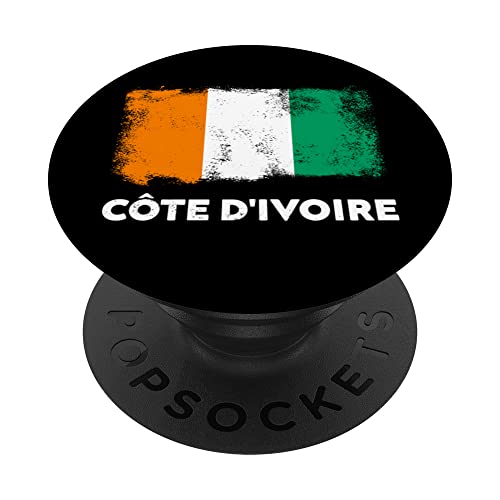 Côte d'Ivoire Flag Ivory Coast PopSockets Swappable PopGrip, Black