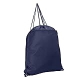 DALIX Sock Pack Drawstring Backpack Bag Sack in Navy Blue