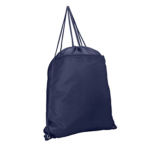 DALIX Sock Pack Drawstring Backpack Bag Sack in Navy Blue
