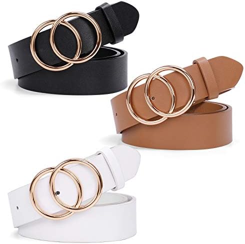 Women Leather Thin Belt for Dress Jeans Skinny Waist Belt for Women Girls by SUOSDEY