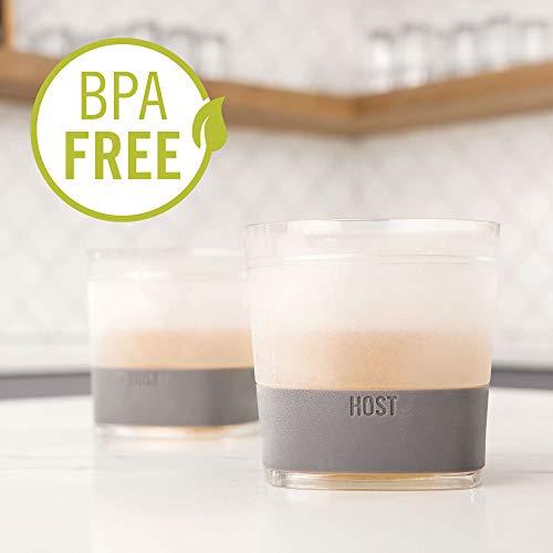 Image of Host Freeze Cooling cup, Old Fashioned Glass with Silicone band for Bourbon, Scotch, and Whiskey, whisky gifts for men, Set of 1, Smoke