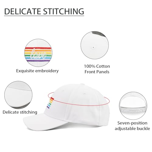 Image of Pride Hat Rainbow Caps LGBT Baseball Cap Pride Accessories Gay Stuff for Men Women