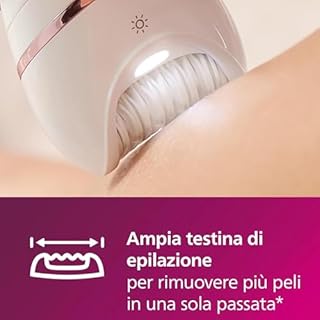 Philips Epilator Series 8000, dispositivo di epilazione Wet & Dry cordless per gambe e corpo con 8 accessori, rasoio, rifinitore ed esfoliante corpo, modello BRE735/00